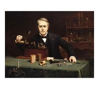 Abraham Archibald Anderson Thomas Alva Edison Wandbild, großer Kunstdruck auf Leinwand, Premium-Poster