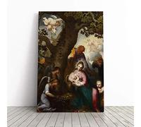 Abraham Bloemaert Flight into Egypt Canvas Print | Gallery Wrapped 30mm Frame Wall Art | 20x14 inches | Ready to Hang | Modern Picture | Living Room Bedroom Lounge Office