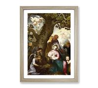 Abraham Bloemaert Flight Into Egypt Classic Painting Framed Print | A2 Oak Framed Wall Art | Ready to Hang | Classic Historical Picture | Living Room Bedroom Lounge Office