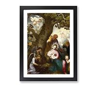 Abraham Bloemaert Flight Into Egypt Classic Painting Framed Print | A4 Black Framed Wall Art | Ready to Hang | Classic Historical Picture | Living Room Bedroom Lounge Office