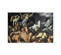 Abraham Bloemaert Wall Art Prints Paintings Poster Apollo And Diana Punishing Niobe by Killing Her Children (1591) Artworks Canvas Room Aesthetic Wall Art Prints Home Modern Decor Unframe 16x24inch(4