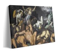 Abraham Bloemaert Wall Art Prints Paintings Poster Apollo And Diana Punishing Niobe by Killing Her Children (1591) Canvas Wall Art Decorative Bedroom Modern Home Print Picture Artworkss Frame 16x24inc