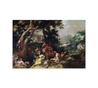 Abraham Bloemaert Wall Art Prints Paintings Poster The Preaching of Saint John The Baptist (1590 - 1610) Canvas Wall Art Picture Prints Hanging Photo Gift Idea Decor Homes Artworks Unframe 08x12inch(2