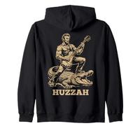 Abraham Funny Abe Lincoln playing guitar Alligator Huzzah Zip Hoodie