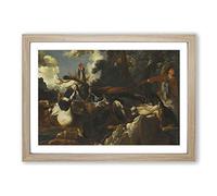 Abraham Hondius A Stag Hunt Framed Print | A2 Oak Framed Wall Art | Ready to Hang | Modern Animal Picture | Living Room Bedroom Lounge Office