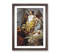Abraham Hondius Angels Classic Painting Framed Print | A4 Walnut Framed Wall Art | Ready to Hang | Classic Historical Picture | Living Room Bedroom Lounge Office