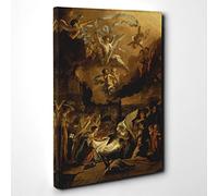 Abraham Hondius The Adoration of The Shepherds Canvas Print | Gallery Wrapped 30mm Frame Wall Art | 30x20 inches | Ready to Hang | Modern Picture | Living Room Bedroom Lounge Office
