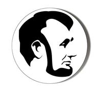 Abraham Lincoln 16TH President of The United States Outline Portrait Small 10 x 49mm Vinyl Stickers Pack of 10