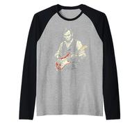 Abraham Lincoln Abe Guitar Retro Vintage Print Raglan Baseball Tee