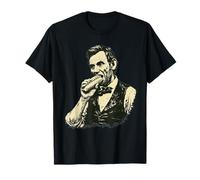 Abraham Lincoln Abe Lincoln Eating Hot Dog Retro Vintage T-Shirt