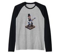 Abraham Lincoln Abe Lincoln Playing Guitar Raglan Baseball Tee