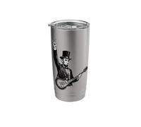 Abraham Lincoln Abe Lincoln Playing Guitar Rock Gesture Stainless Steel Insulated Tumbler