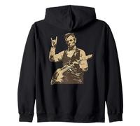 Abraham Lincoln Abe Lincoln Playing Guitar Rock Gesture Zip Hoodie