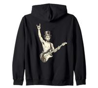 Abraham Lincoln Abe Lincoln Playing Guitar Rock Gesture Zip Hoodie