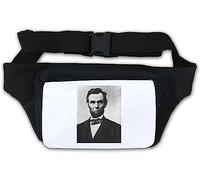 Abraham Lincoln American Picture Black and White Picture Waist Bag Fanny Pack White