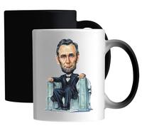 Abraham Lincoln Caricature Art Ceramic Magic Mug White