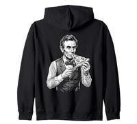 Abraham Lincoln Eating Pizza Funny History Meme Zip Hoodie
