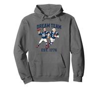 Abraham Lincoln George Washington Football Undefeated 1776 Pullover Hoodie