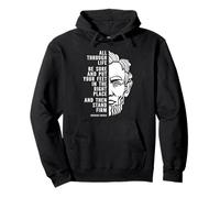 Abraham Lincoln Inspirational Quote with half portrait Pullover Hoodie