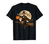 Abraham Lincoln Jack O Lantern Pumpkin Full Moon Broomstick T-Shirt