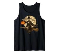 Abraham Lincoln Jack O Lantern Pumpkin Full Moon Broomstick Tank Top