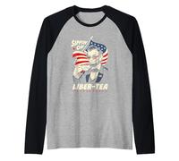 Abraham Lincoln Liber-Tea Patriotic 4th of July Raglan Baseball Tee