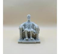 Abraham Lincoln Memorial Statue Figurine - White Polyresin Sculpture - Washington DC Souvenir Collectible TAmerican President Desk Decor (4.5" Tall Small Off White Lincoln)
