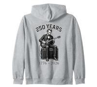 Abraham Lincoln On Amplifier Cool Badass Abe Playing Guitar Zip Hoodie