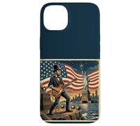 Abraham Lincoln Playing Electric Guitar 4th of July Retro Case for iPhone 14 Plus