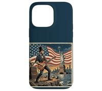 Abraham Lincoln Playing Electric Guitar 4th of July Retro Case for iPhone 14 Pro Max