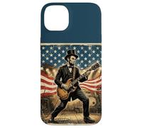 Abraham Lincoln Playing Electric Guitar 4th of July Vintage Case for iPhone 14 Plus