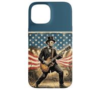 Abraham Lincoln Playing Electric Guitar 4th of July Vintage Case for iPhone 15