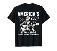 Abraham Lincoln Playing Guitar 4th July 250th Anniversary T-Shirt
