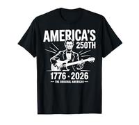 Abraham Lincoln Playing Guitar 4th July 250th Anniversary T-Shirt