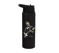 Abraham Lincoln Playing Guitar - 4th July Independence Day Stainless Steel Insulated Water Bottle