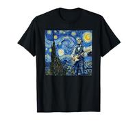 Abraham Lincoln Playing Guitar Abe L. Starry Night Van Gogh T-Shirt