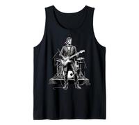 Abraham Lincoln Playing Guitar American Flag Bandana Tank Top