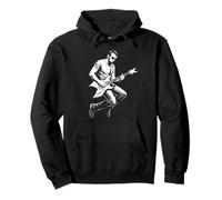 Abraham Lincoln Playing Guitar Funny Abe Vintage Rock Band Pullover Hoodie