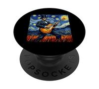 Abraham Lincoln Playing Guitar Patriotic Funny July 4th PopSockets Adhesive PopGrip