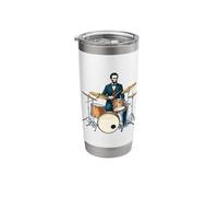 Abraham Lincoln Playing The Drum Set Stainless Steel Insulated Tumbler