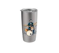 Abraham Lincoln Playing The Drum Set Stainless Steel Insulated Tumbler