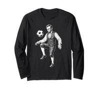 Abraham Lincoln President Playing Soccer Retro Vintage Long Sleeve T-Shirt