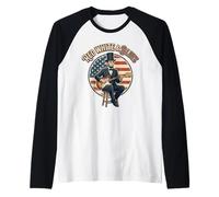 Abraham Lincoln Red White Blues Funny Patriotic Guitar Lover Raglan Baseball Tee