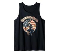 Abraham Lincoln Red White Blues Funny Patriotic Guitar Lover Tank Top