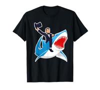 Abraham Lincoln Riding A Shark, Men Boys, 4th of July Abe T-Shirt