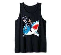 Abraham Lincoln Riding A Shark, Men Boys, 4th of July Abe Tank Top