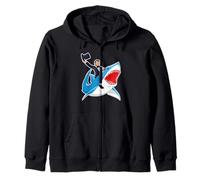 Abraham Lincoln Riding A Shark, Men Boys, 4th of July Abe Zip Hoodie