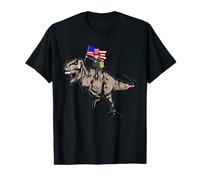 Abraham Lincoln Riding T Rex Costume Kids Gifts Dinosaur T-Shirt