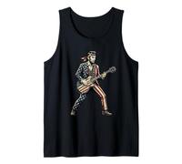 Abraham Lincoln Rock Star American Flag Guitarist Tank Top