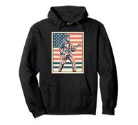 Abraham Lincoln Rock Star USA Flag Guitarist Pullover Hoodie